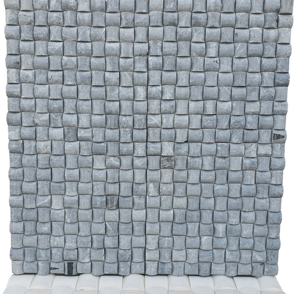 M14 Chain Black Travertine Split Face 300x300mm Matt Decorative Wall Tile