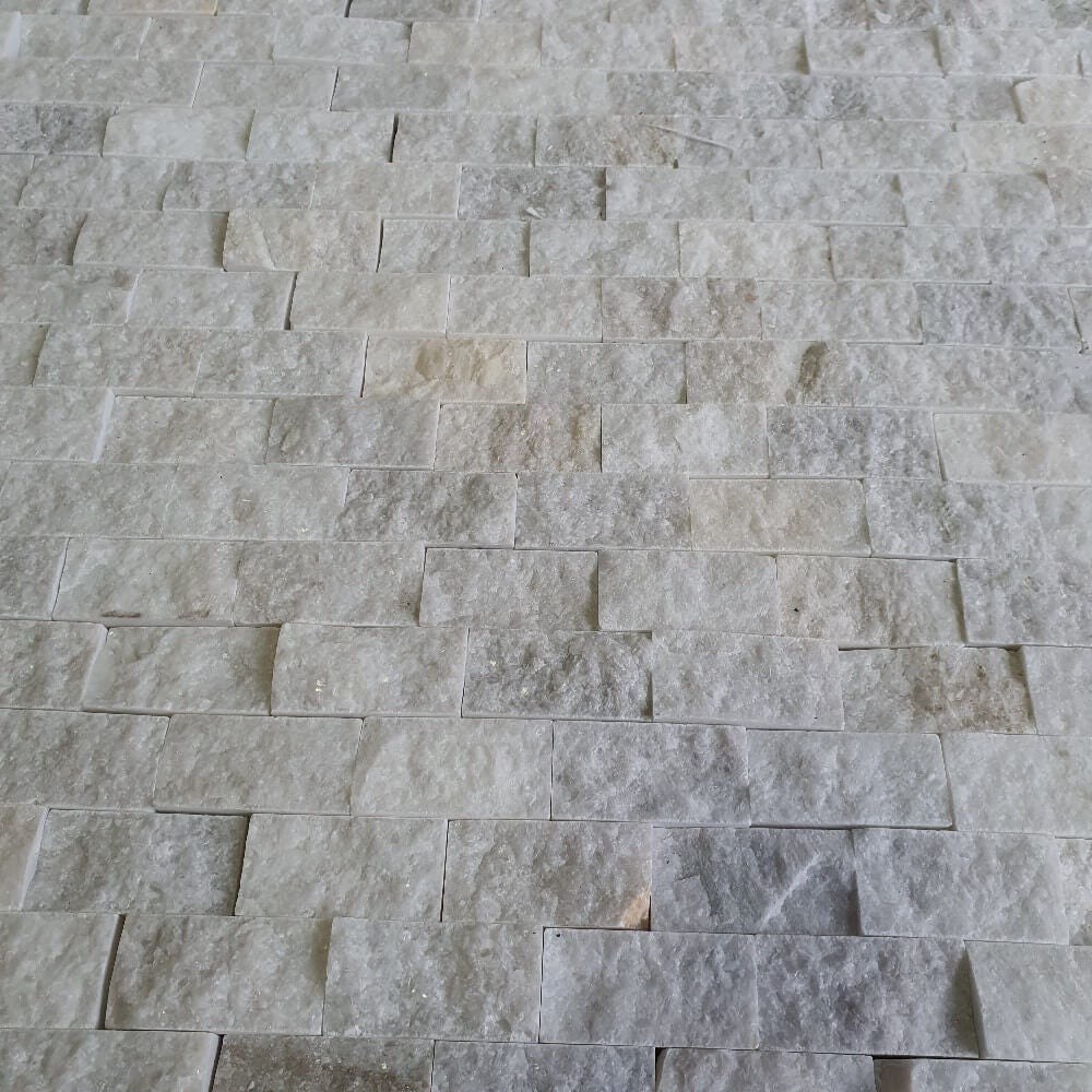 M23 White Marble Split Face 300x300mm Matt Decorative Wall Tile