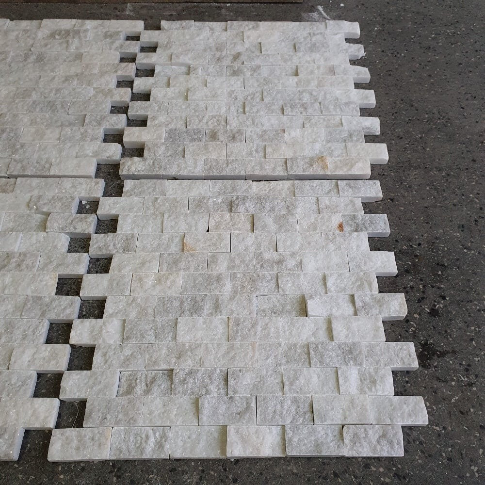 M23 White Marble Split Face 300x300mm Matt Decorative Wall Tile