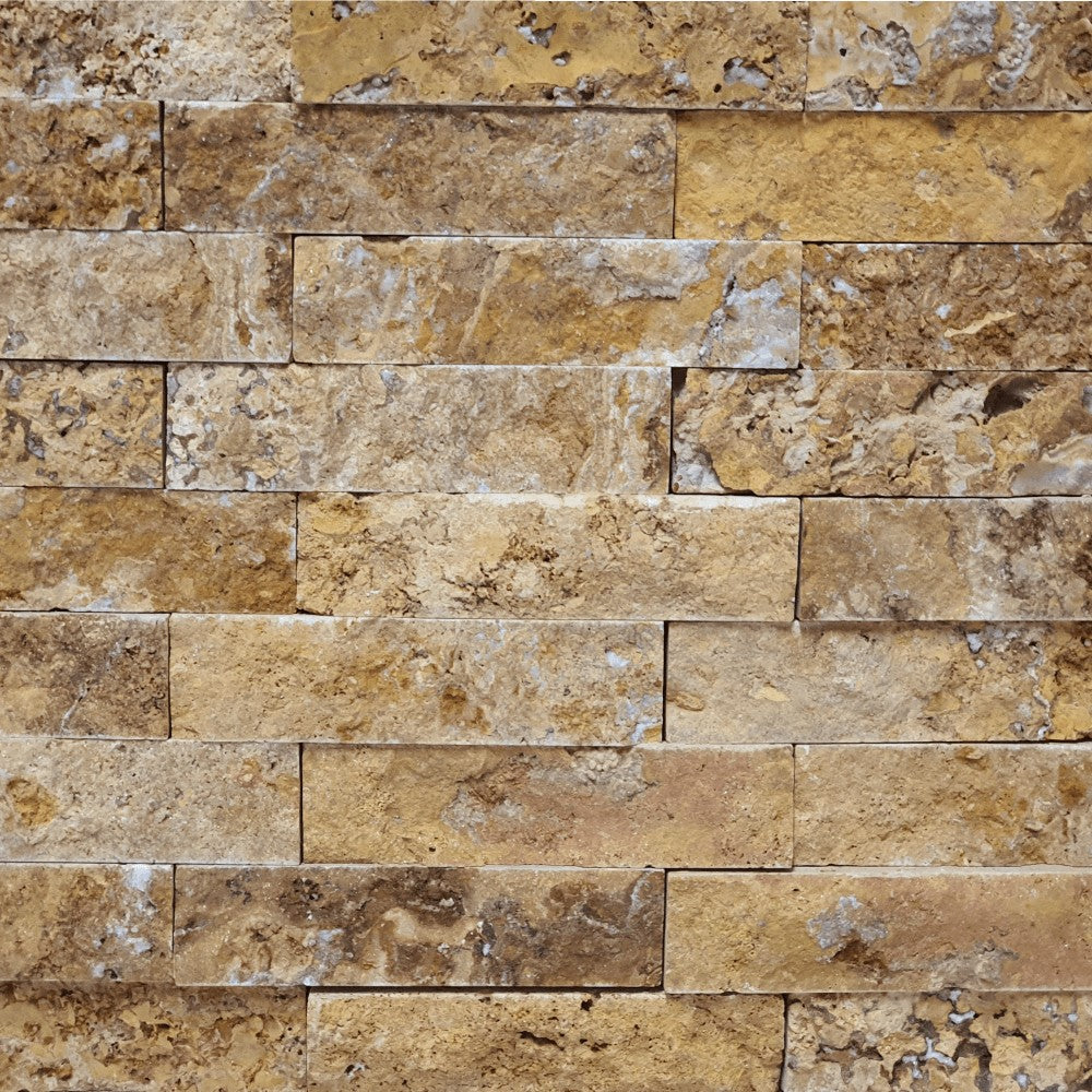 M25 Sand Romeo Travertine Split Face 300x300mm Matt Decorative Wall Tile