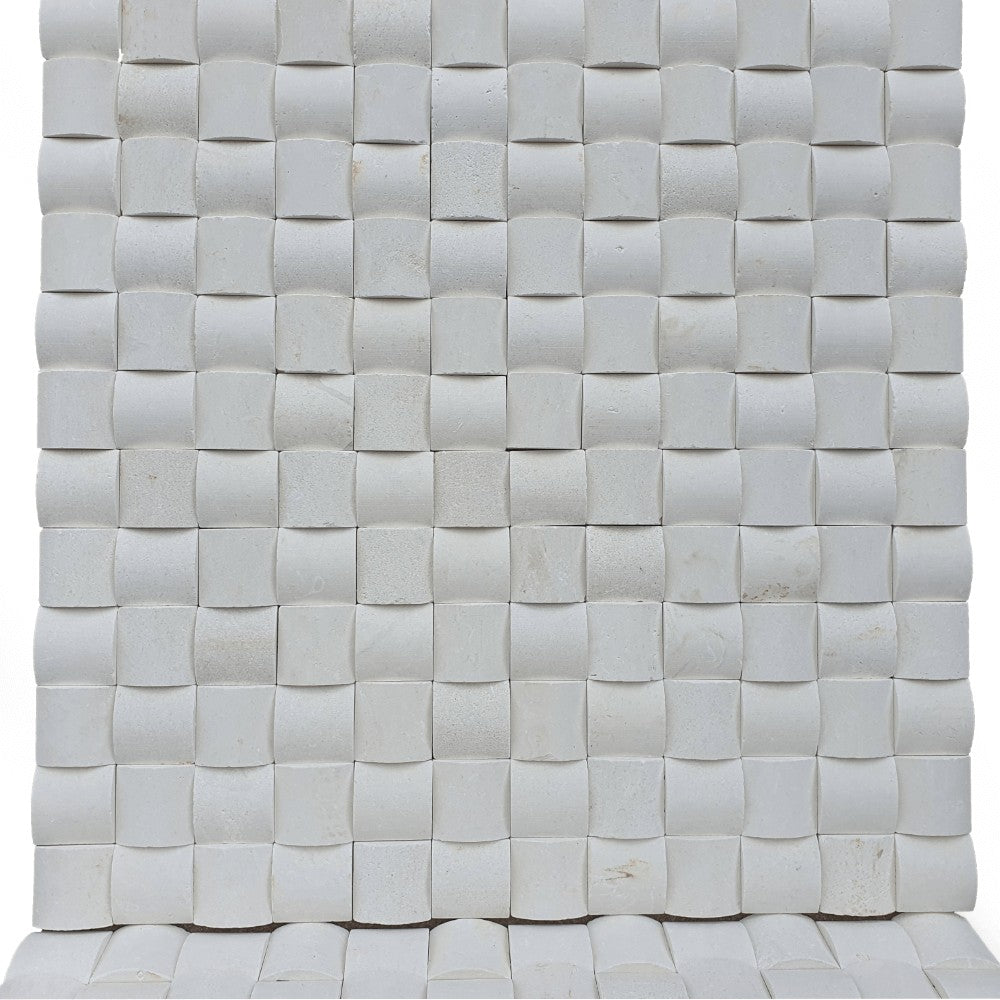 M3 Snake Skin White Travertine Split Face 300x300mm Matt Decorative Wall Tile