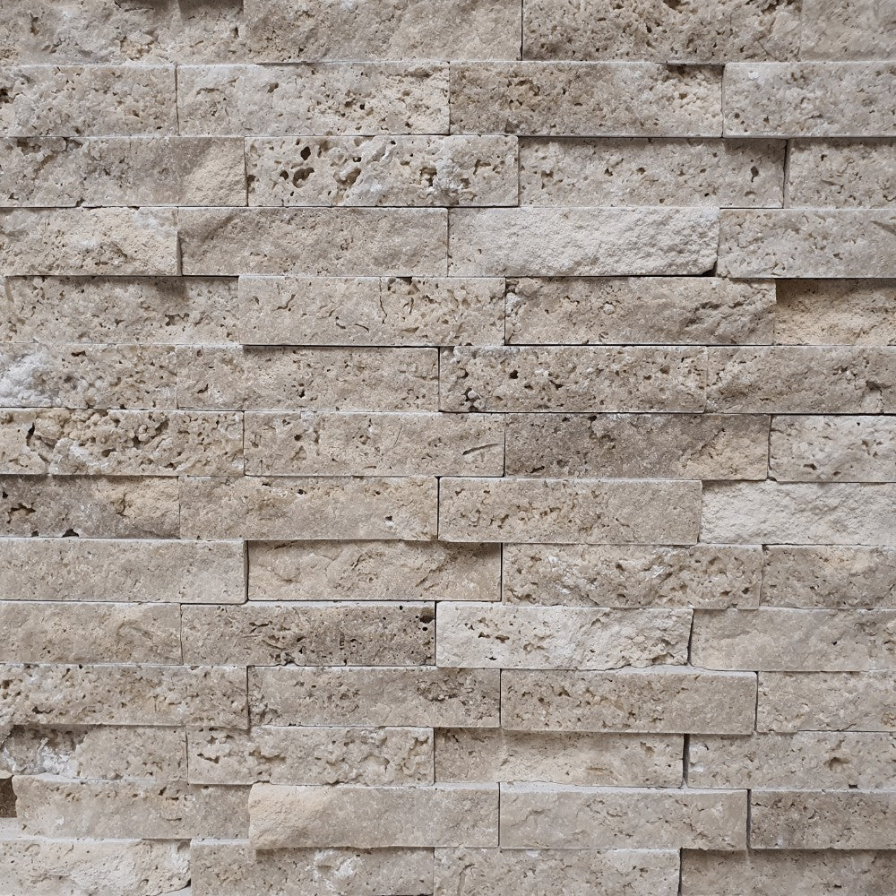 M7 Beige Romeo Travertine Split Face 300x300mm Matt Decorative Wall Tile