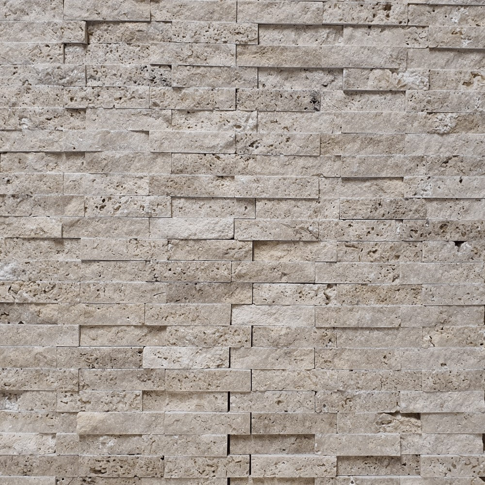 M7 Beige Romeo Travertine Split Face 300x300mm Matt Decorative Wall Tile