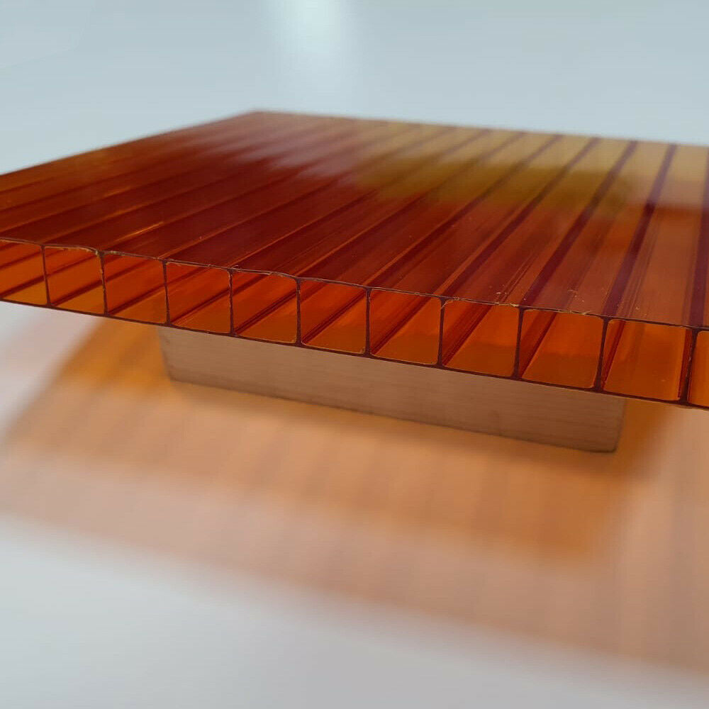 Kolekcja o długości 3m+ 10mm Poliwęglanowa blacha dachowa Pomarańczowa Różne rozmiary 10-letnia gwarancja Ochrona przed promieniowaniem UV