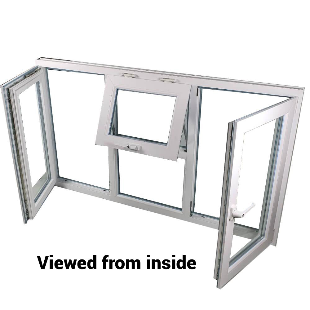 uPVC Side & Top Hung Tilt and Turn Double Glazed Window Frame and Glass 70mm UK 2 Gasket Seal - Multi Size