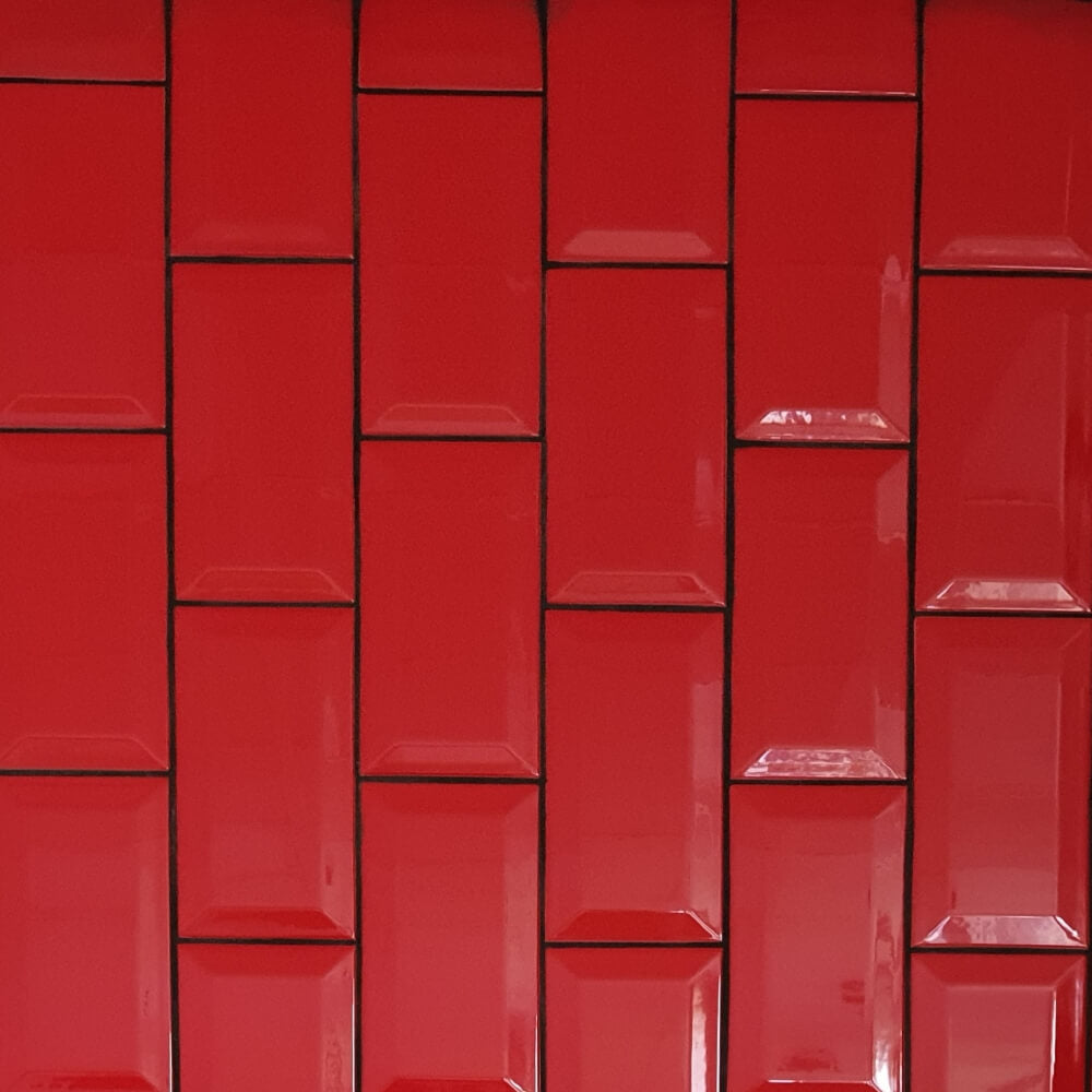 Red Metro Brick Tiles 100x200mm Diamentowa dekoracyjna polerowana płytka ścienna