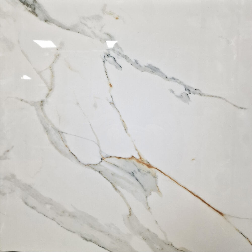Regal Carrara Rectified Polished Porcelain 600x600mm Wall and Floor Tiles