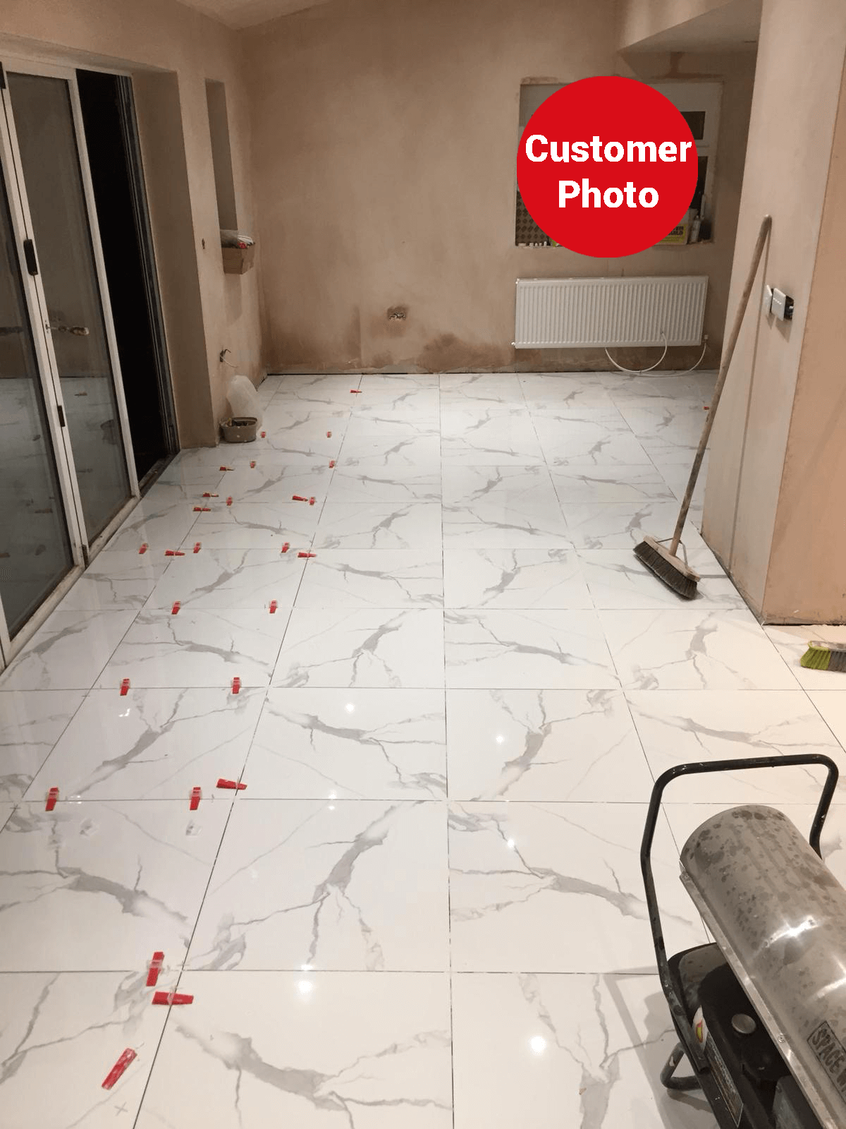 Rossa Bianco Rectified Polished Porcelain 600x600mm Wall and Floor Tile (6005)