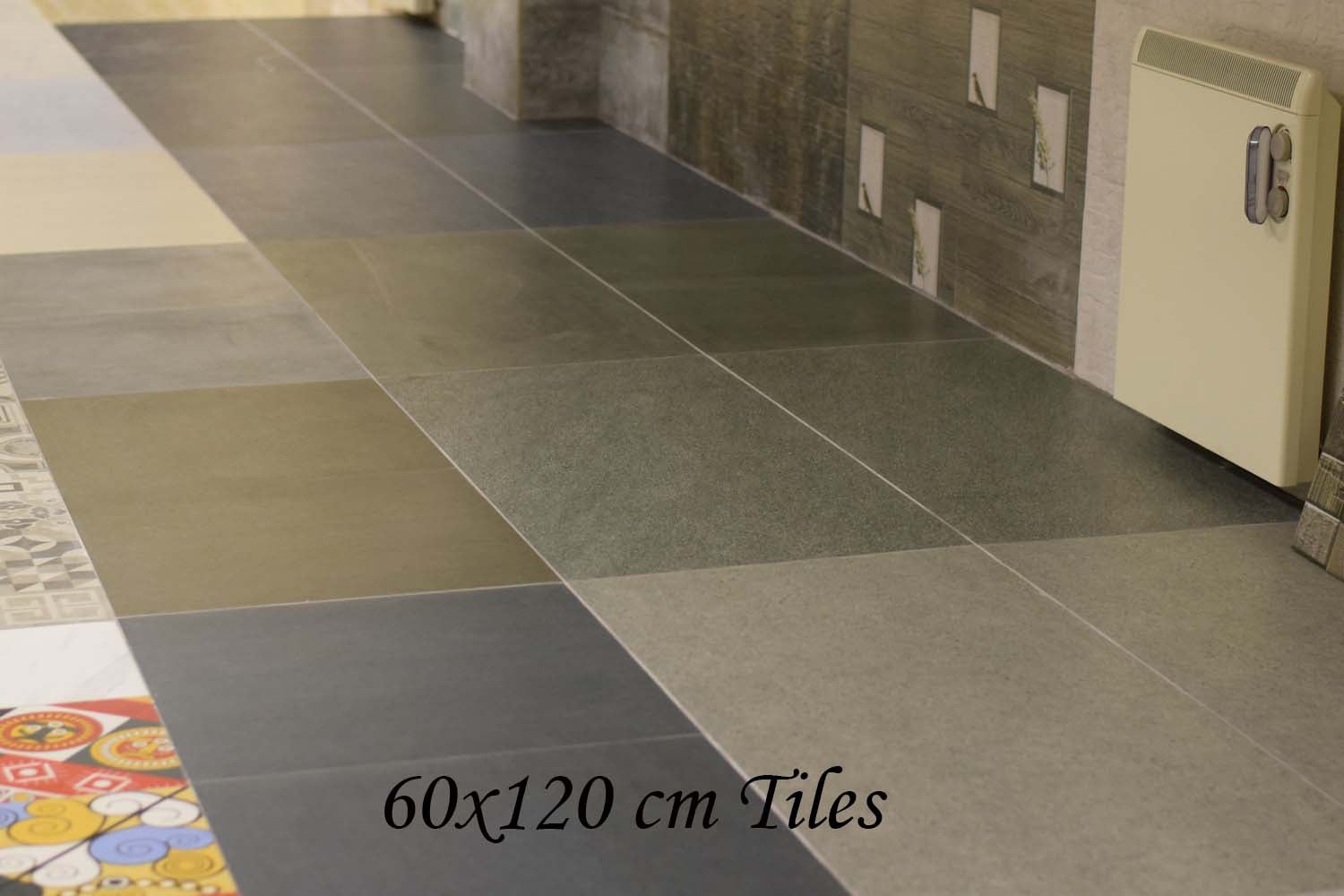 Piaskowe ciemne rektyfikowane wielkoformatowe porcelanowe płytki podłogowe i ścienne z efektem matowego kamienia 600x1200mm (4590) 