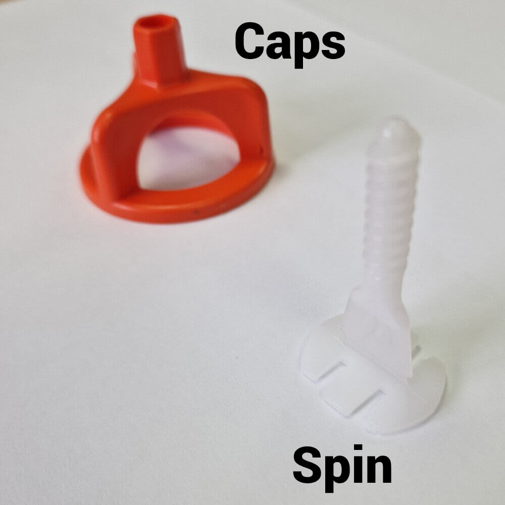 1mm 2mm system poziomowania płytek Twister Spin Caps