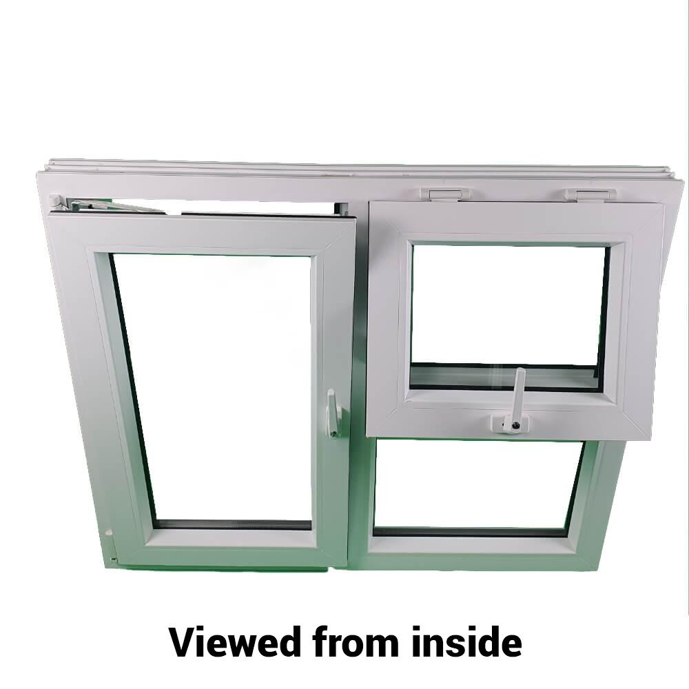 uPVC Stânga sau Dreapta și Sus Atârnate și Rotire Cadru de fereastră cu geam dublu și sticlă 85 mm UK 3 Garnitură de etanșare - Dimensiuni multiple 
