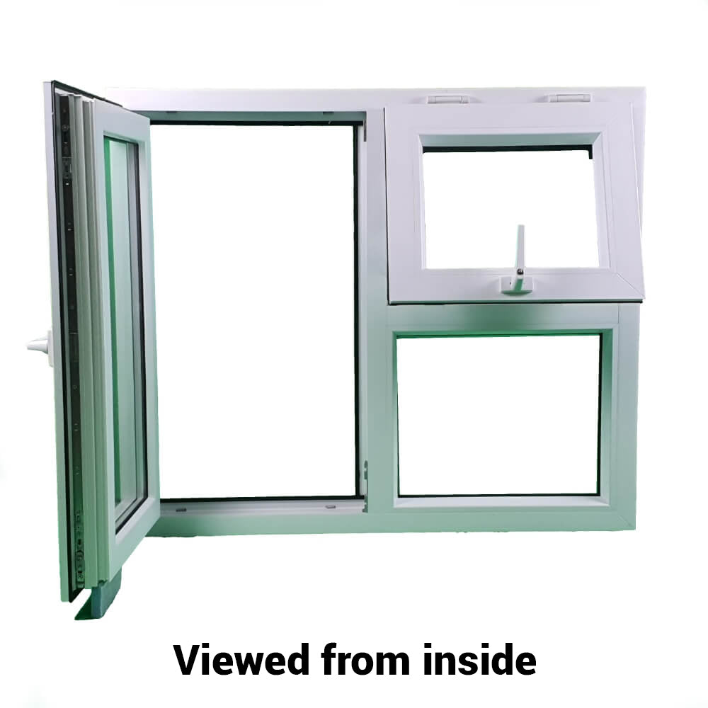 uPVC Left or Right & Top Hung Tilt and Turn Double Glazed Window Frame and Glass 70mm UK 2 Gasket Seal - Multi Size