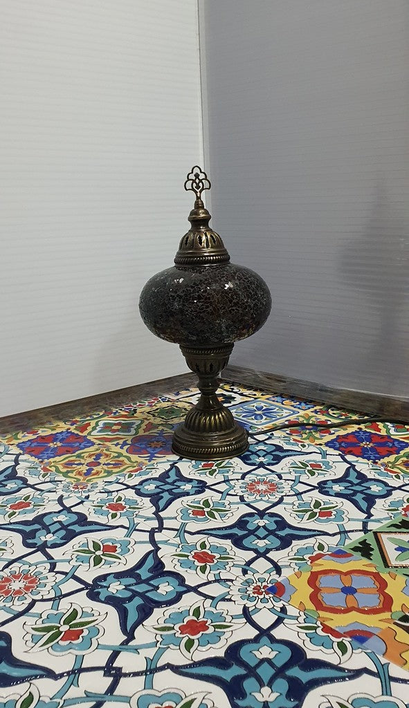 Amber Turkish Tiffany Mosaic Oriental Decorative Table Lamp LED Light