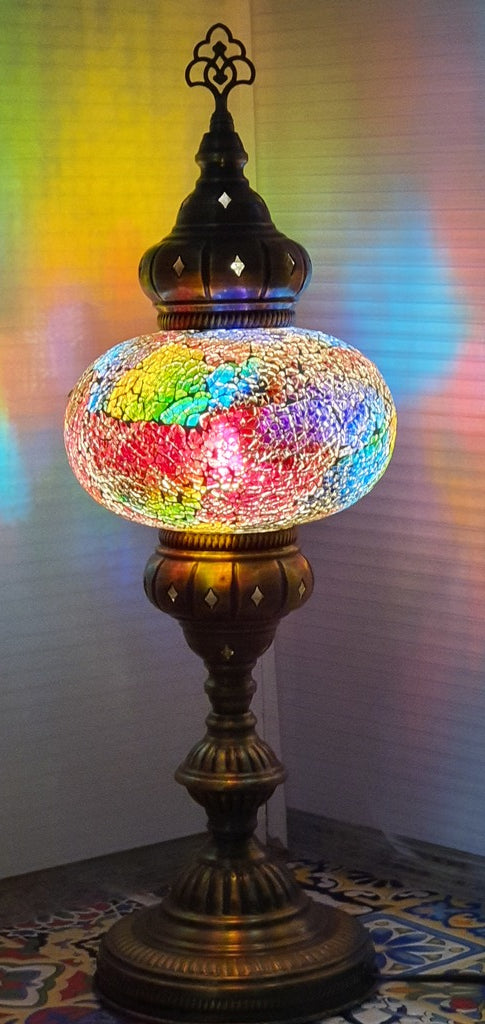 Mix Coloured Turkish Tiffany Mosaic Oriental Decorative Tall Table Lamp LED Light From £37.90 - Decoridea.co.uk