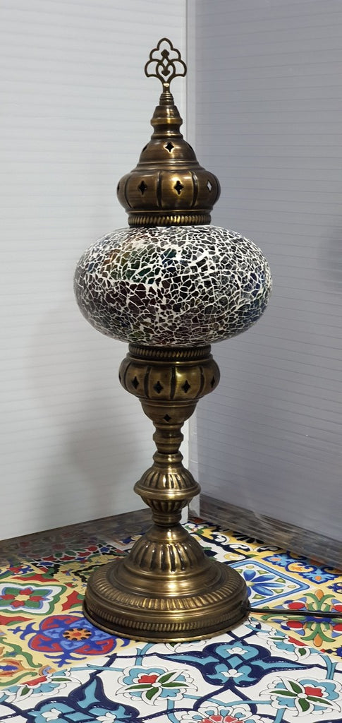 Mix Coloured Turkish Tiffany Mosaic Oriental Decorative Tall Table Lamp LED Light From £37.90 - Decoridea.co.uk