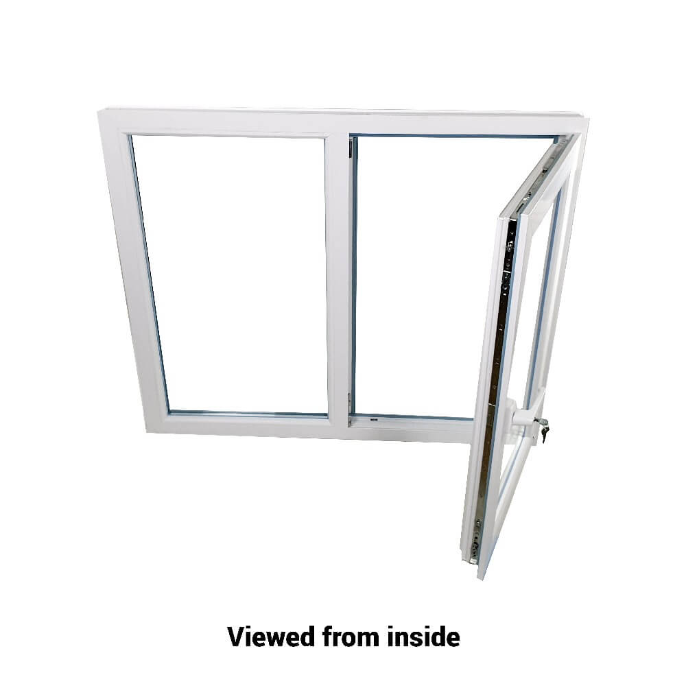 uPVC Side Hung Tilt and Turn Double Glazed Window Frame and Glass 70mm UK 2 Gasket Seal - Inside White Outside Anthracite