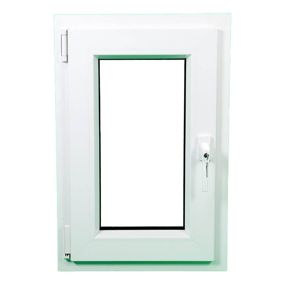 Cadru de fereastră cu geam dublu înclinat și rotit din PVC 70 mm UK 2 Garnitură de etanșare - Interior alb Exterior antracit 